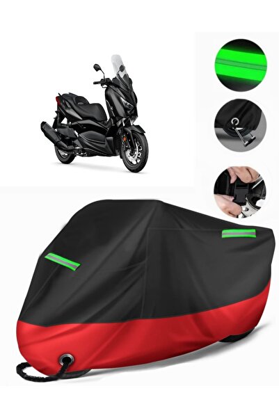 MotoEN Yamaha 2025 XMAX 250 Tech MAX Uyumlu Premium Motosiklet Brandası(Kilit Uyumlu)Siyah-Kırmızı