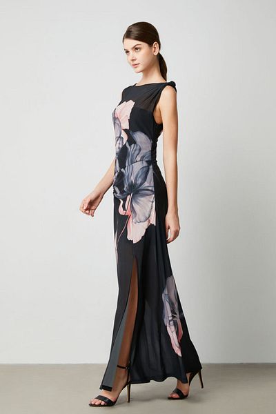 femi9 Floral mesh dress
