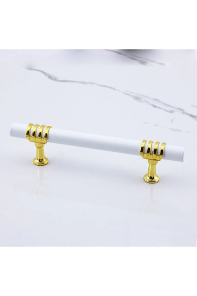 NUBLADO Lamos Furniture Kitchen Cabinet Drawer Cupboard Handles Cover Handle Handle White Gold 96 mm Metal Handle.