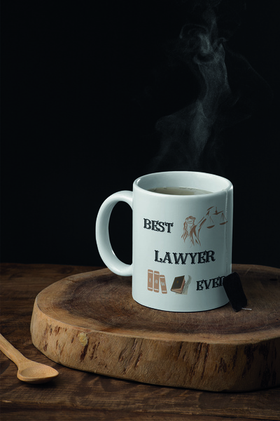 qoeuyl boutique Best Lawyer Ever Baskılı Avukat Hukuk Öğrenci Hediyelik Beyaz...
