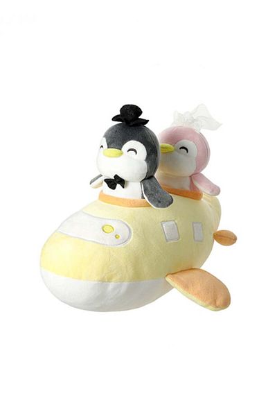 Miniso Travel Series 2 Penguins Riding a Plane Stuffed Plush Toy 30CM*17CM*22CM