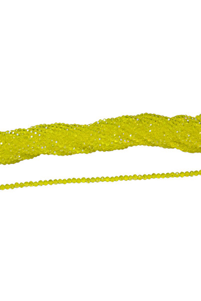 Serhat Aksesuar ve El İşçilik خرز زجاجي كريستالي مسطح 4 مم ليموني 1 خيط - (11...