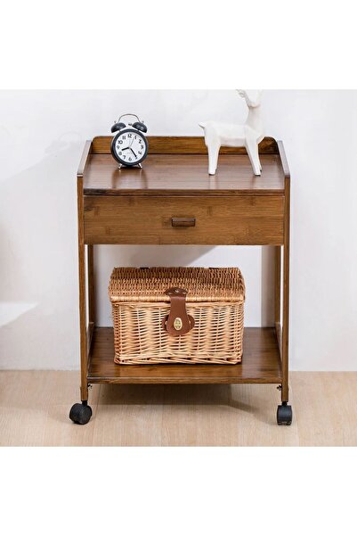 ka tasarım TerraMove Masif Ahşap Komodin 1. Sınıf Çam Ağacı 42x32x57cm