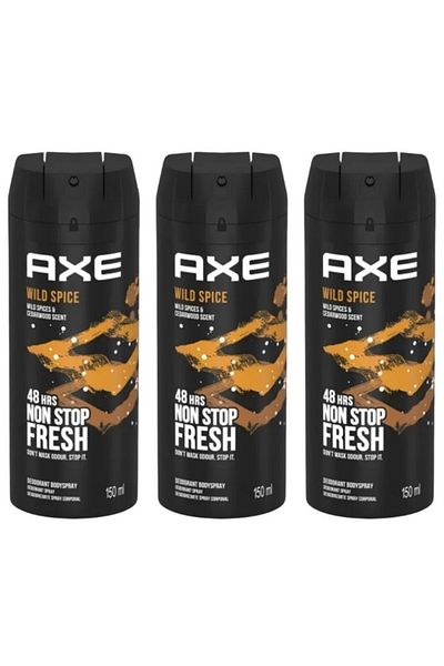Axe WILD SPICE DEODORANT SPRAY 150ML X3