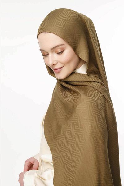 VALORSCARF Labyrinth Pattern Shawl - Oil Green