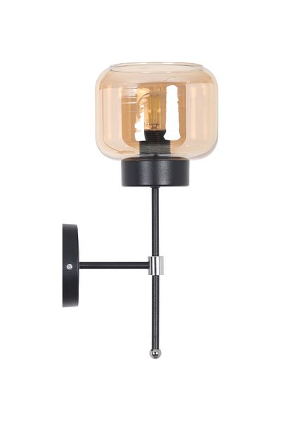 MŞ Aydınlatma Kama Black Chrome Honey Glass Sconce