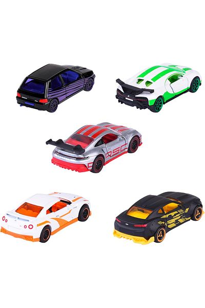 Majorette Limited Edition 10, 5 Model Cars (Renault, Porsche, Nissan, Bugatti, Chevrolet)