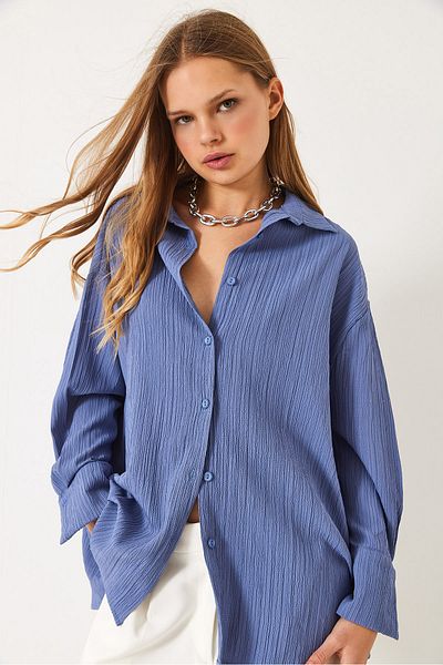 Bianco Lucci Γυναικείο πουκάμισο Off Shoulder Oversize Basic Twist 60392 60271069
