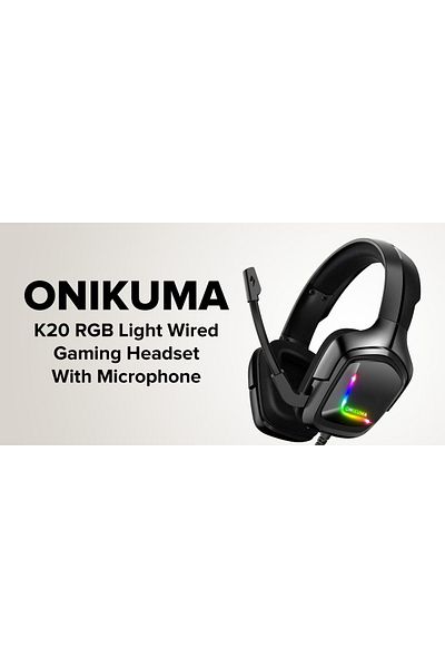 Onikuma Over-Ear LED Wired Gaming Headphones With Mic For PS4/PS5