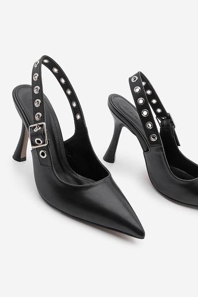 Marjin Ragon Black Damen-Stiletto-Schuhe mit Trock- und Schalabsatz