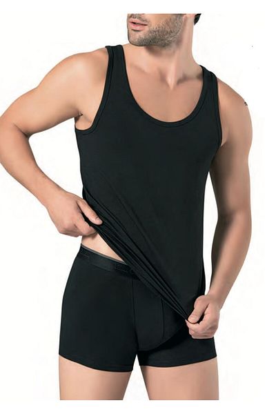 Pierre Cardin Ανδρικό, Modal, Βαμβακερό, Μαύρο, Σετ μονόχρωμο/Μπόξερ (σε κουτί)