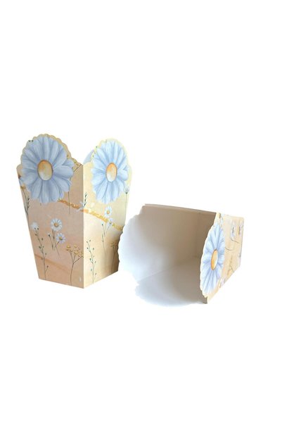 Cadde Süs Daisy Themed Popcorn 8-Piece Corn Box