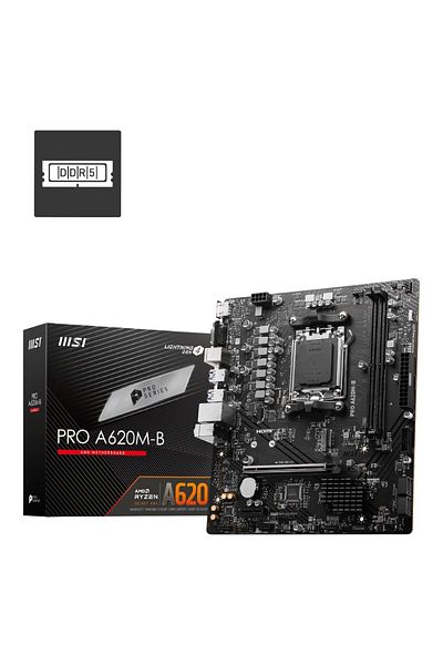 MSI Pro A620M-B Amd A620 Am5 Socket Ddr5 6800(Oc)Mhz Matx Motherboard