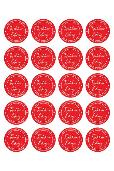 NEON Dijital Baskı Merkezi Thank You Labels - 250 Pieces - 4,5X4,5 cm