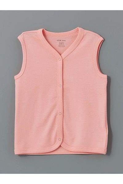 LC Waikiki Lcw Baby Ecru Combed Cotton Basic Baby Girl Vest 2-Pack