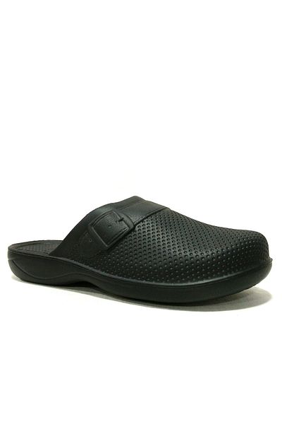 GEZER Black Closed Toe Sabo Anatomical Comfort Slippers