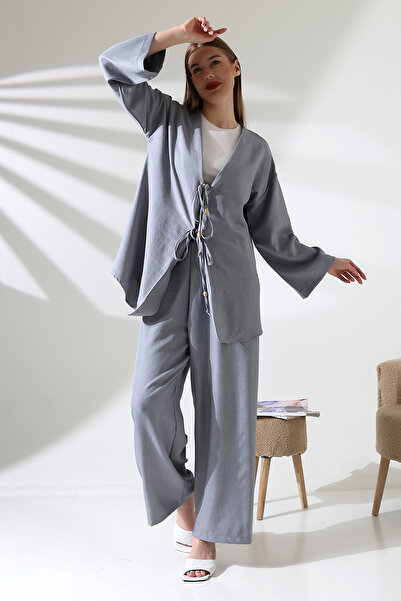 ensade Lace-Up Woven Double Set