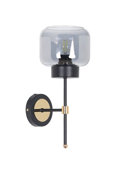 MŞ Aydınlatma Kama Black Gold Smoked Glass Sconce