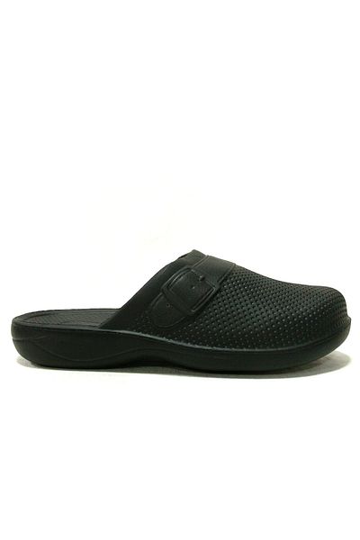 GEZER Black Closed Toe Sabo Anatomical Comfort Slippers