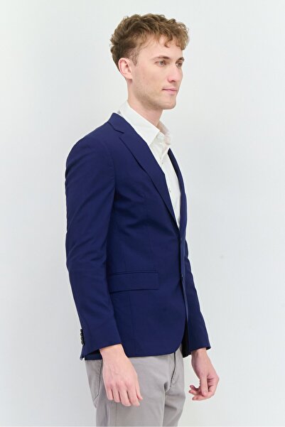 Tommy Hilfiger Men Tailored Fit Plain Semi-Formal Blazer, Navy Blue