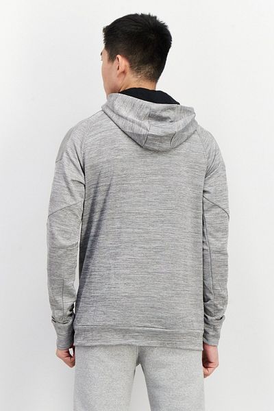 hummel Men Sports Fit Brand Logo Long Sleeves Sweatshirt, Grey