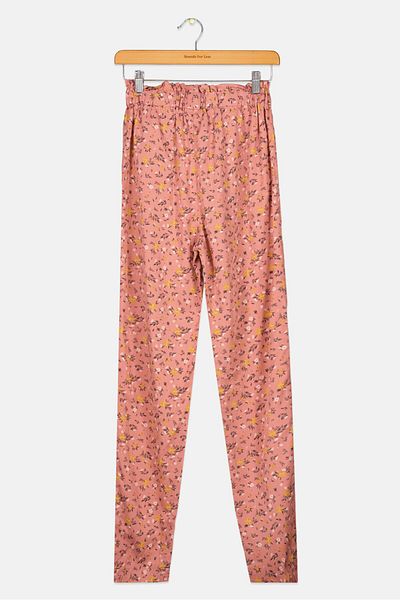 TAPE A L'OEIL Kids Floral Pattern Pants, Old Rose