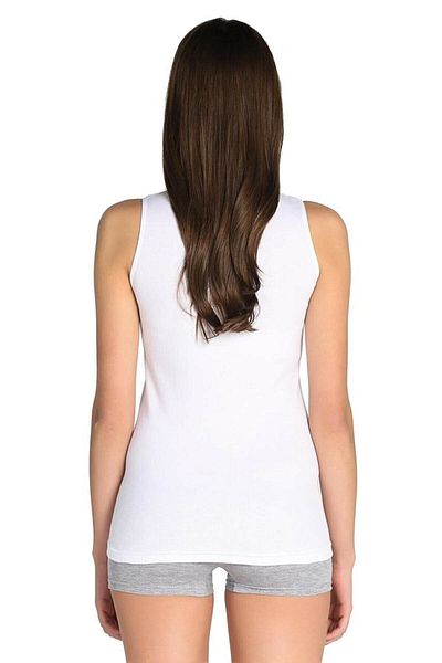 KEYAL Tutku Women's White Strappy Ribbed Undershirt