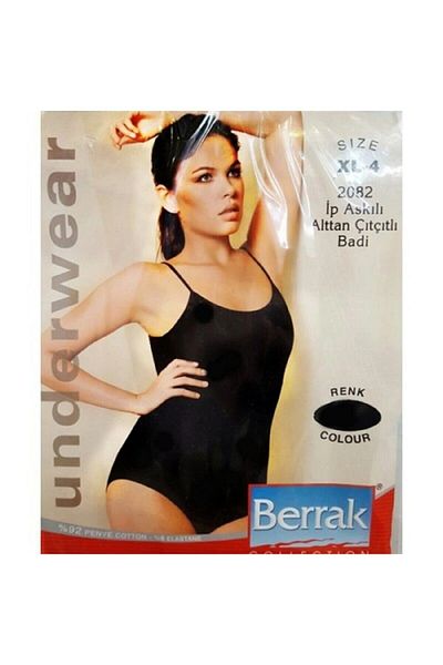 ENTAHA Tutku Women's Black Body 3-Piece Bodysuit with Straps, Hooks and Snap Fasteners