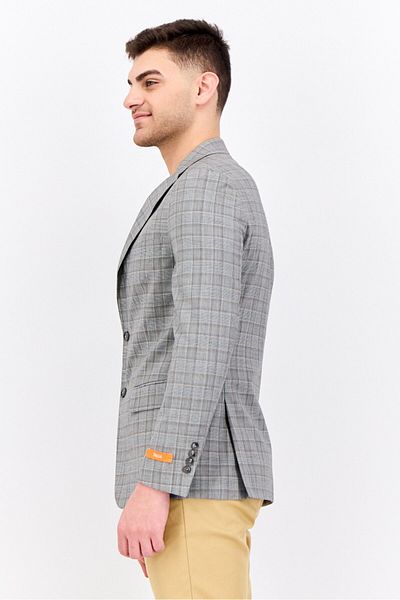 Tallia Men Regular Fit Plaid Blazer, Black