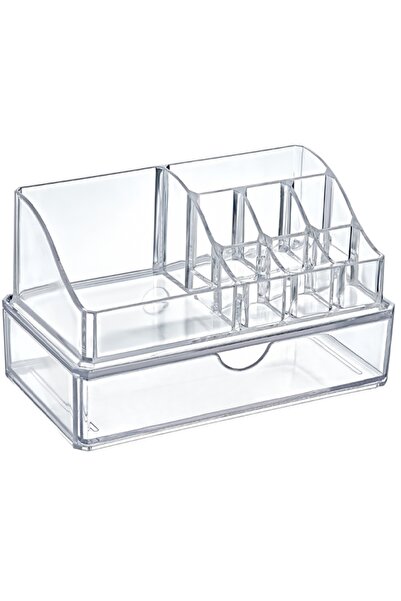 AboutThePerfect Beyaz çekmeceli makyaj ve takı düzenleyici, bölmeli şık organ...