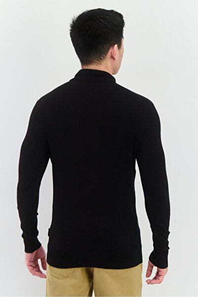 French Connection Men Turtle Neck Long Sleeves Knitted Sweater, Black