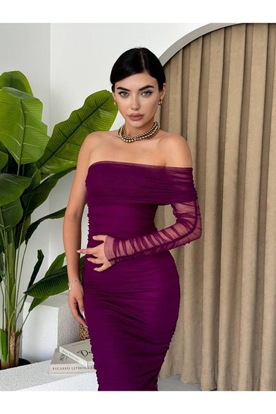 Kokosh moda Rochie din tul cu un singur umăr Polack