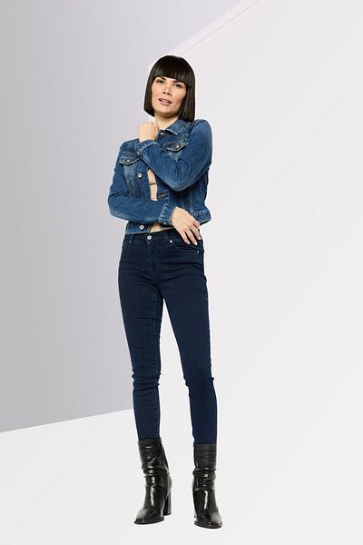 Diesel جاكيت جينز مغسول للنساء، أزرق