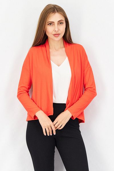 BB Dakota Women Split Neck Plain Cardigans, Hibiscus