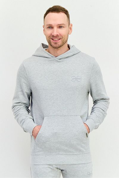 Crosshatch Men 2 Pieces Hooded Embroidered Logo Sweatshirt And Sweatpants Set, Grey