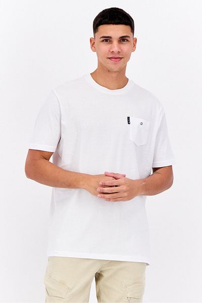 Ben Sherman Men Crew Neck Short Sleeves Brand Logo T-shirt, White