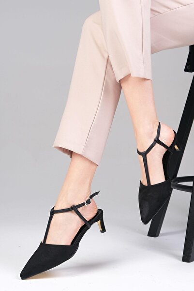 Mio Gusto Tyra Black Color Women's Heeled Shoes