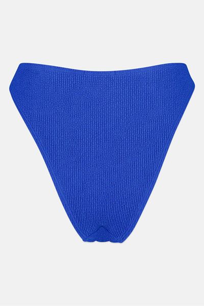 Public Desire Women Solid Pull On Bikini Bottom, Blue