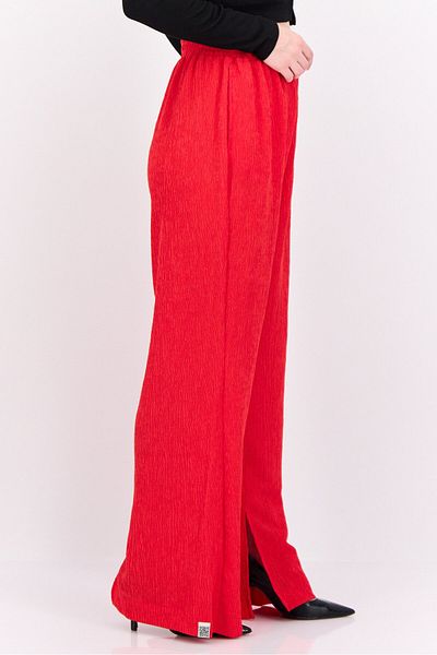 The Giving Movement Women Regular Fit Textured Wide Leg Pants, Red