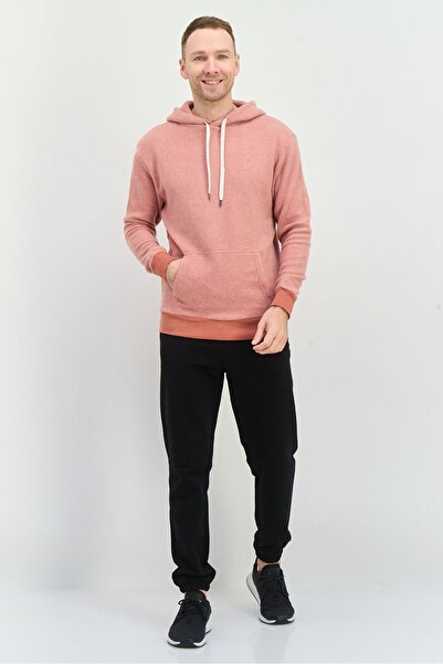 Feat Men Hooded Long Sleeves Heather Sweatshirt, Brown