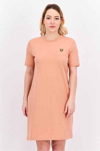 Lyle & Scott Women Embroidered Logo Shirt Dress, Peach