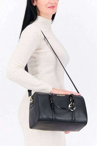 Michael Kors Women Brand Logo Satchels Bag 18,5 H X 30 L X 16 W Cm, Black
