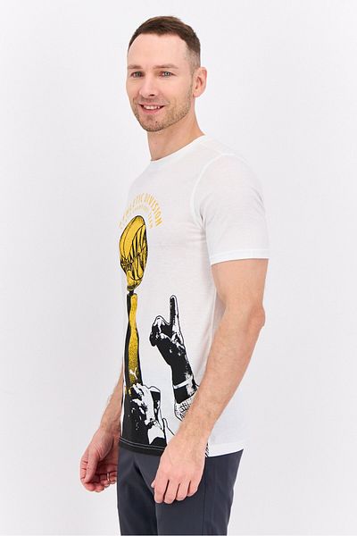 Puma Men Sportswear Fit Short Sleeve Basketball T-Shirt, White Combo