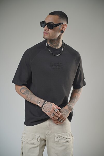 Butik TREND WE Μπλουζάκι με στάμπα με διπλό πρόσωπο από ύφασμα Raglan Oversize Fit