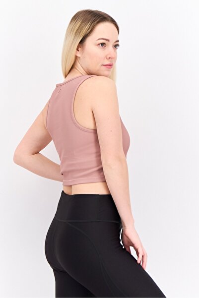 JASON WU بلوزة قصيرة للتدريب بدون أكمام مبطنة ومناسبة للرياضة للنساء، باللون الذهبي الوردي