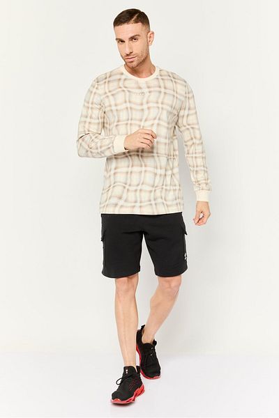 adidas Men Sportswear Fit Long Sleeves Outdoor Sweatshirt, Beige Combo
