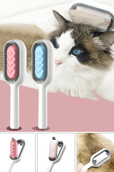 Pribor Cat Dog Massage Silicone Hair Removal Collection Brush with Wet Wipe Apparatus