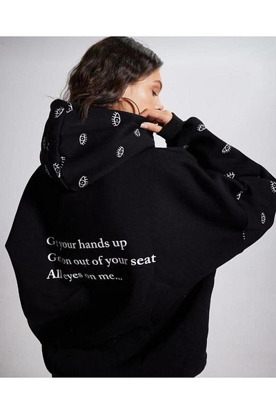 Suu Butik Hanorac imprimat negru