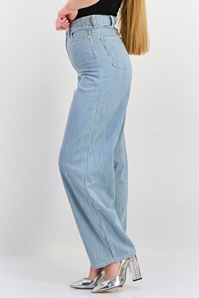 WRANGLER Women Regular Fit Straight Leg Stripe No Stretch Jeans, Blue Combo