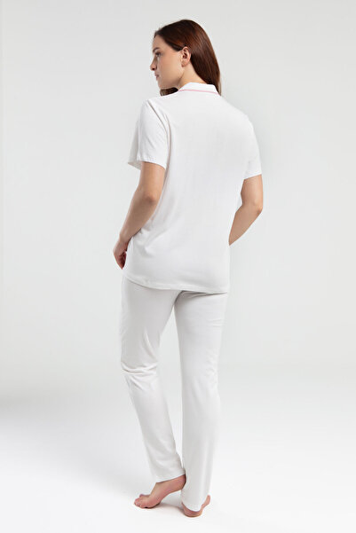 Pierre Cardin Γυναικείο κοντομάνικο βαμβακερό ύφασμα Modal Πουκάμισο με κουμπιά Σετ πιτζάμες